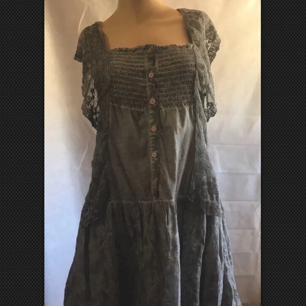 Sylc Camisa Summer Dress Womens Balloon Skirt sz L